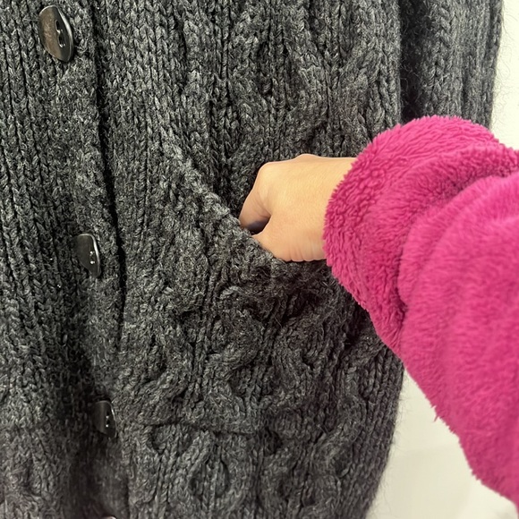 Anthropology Elsamanda Long Knitted Cardigan Sweater Jacket Wool Alpaca Blend M - Picture 7 of 13